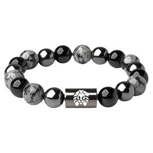 RASTACLAT恋爱同频系列 黑胆石磁吸款男女生情侣小狮子国风手串链