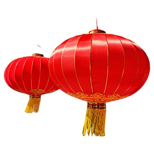 大红灯笼长廊植绒装饰户外防水铁口广告1.52米绸布门欢度佳节国庆