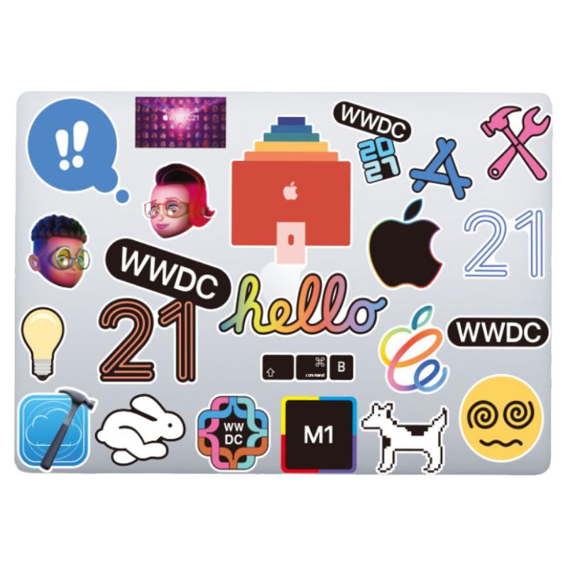 40张WWDC开发者大会苹果软件程序周边贴纸笔记本平板电脑贴画防水