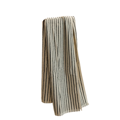 A类全棉黑白细条纹毛巾浴巾