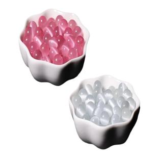 9A精选粉白猫眼石散珠子DIY饰品配件手工编织串珠周福字同款