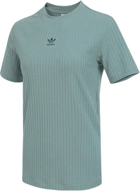Adidas/阿迪达斯三叶草女士针织柔软时尚短袖T恤JD1490