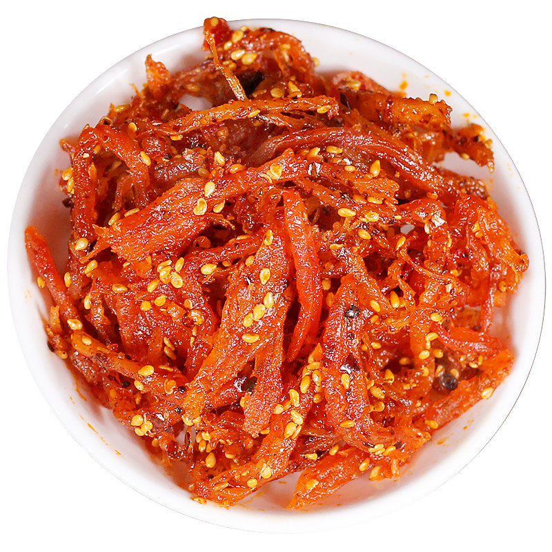 麻辣鱿鱼丝章鱼足片香辣鱿鱼干尤鱼海鲜即食零食大全各种美食干货