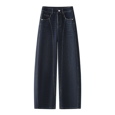 时尚弯刀牛仔裤女2025秋冬新款