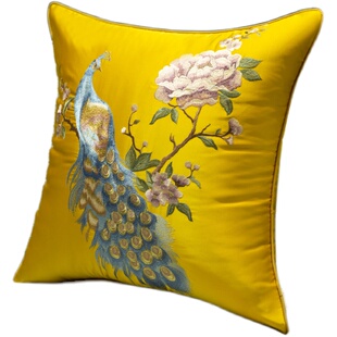 新中式刺绣花抱枕套客厅红木沙发靠背不含芯腰枕靠枕头中国风靠垫