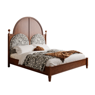 大司马 法式复古床榉木实木床卧室双人图卢兹床白蜡木实木床