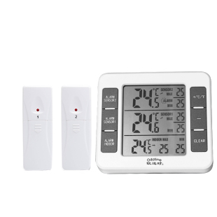 欧达时双探头无线冰箱温度计高低温度报警医用冷冻库冷藏冷冻专用