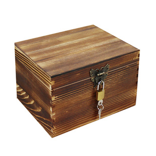 实木小木盒子定制首饰收纳盒订做带锁化妆品桌面杂物整理储物木箱