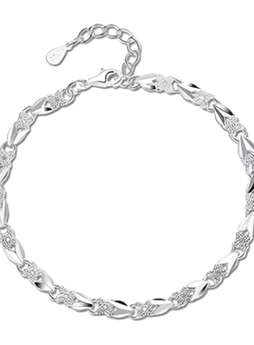 月售500+S999足银幸运四叶草手链