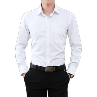 男士长袖白衬衫秋季商务休闲短袖黑色衬衣西装领带面试职业正装寸