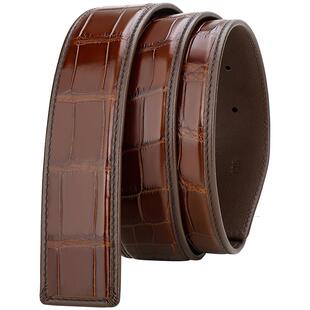 泰国鳄鱼肚皮带男真皮自动扣不带扣头高档无头奢侈品替换裤腰带