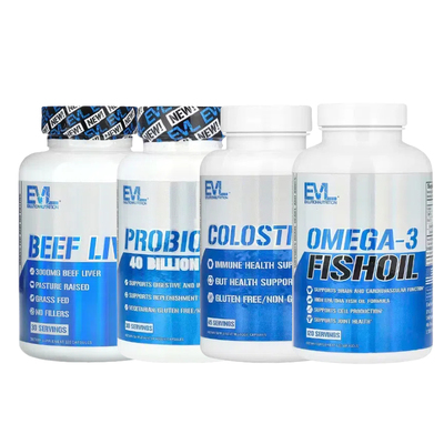 EVLution Nutrition初乳牛肝益生菌Omega-3鱼油素食软胶囊原装