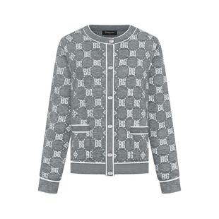 【细腻绵羊毛】比音勒芬秋季女复古高级感菱形格老花满印外套夹克