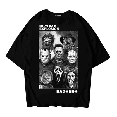 核爆炸反派黑色大码休闲短袖T恤