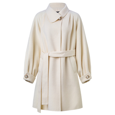 【商场同款】MAXRIENY极简穿搭灯笼袖翻领双面呢外套澳洲羊毛大衣