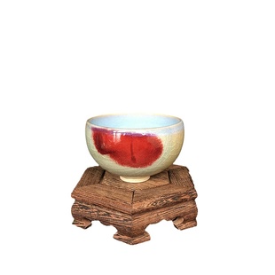 禹州神垕钧窑原矿石釉一抹红窑变客厅中式茶具茶盏品茗杯钧瓷茶杯