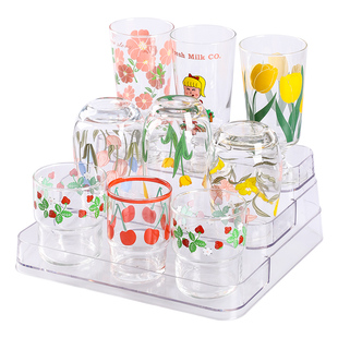 亚克力杯架子桌面置物架家用一次性放茶杯茶具收纳托盘三层取杯架
