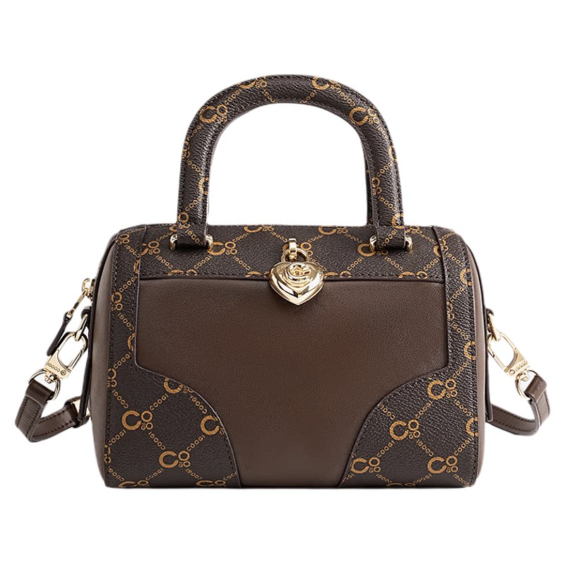 COOGI波士顿包2026新款头层牛皮女包轻奢高级感通勤手提包斜跨包