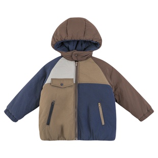 幼悠男童潮流废土风棉服2025冬季儿童酷帅时尚轻盈蓬松保暖外套潮