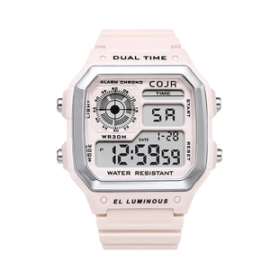 手表女款初中学生考试初高中女生高颜值运动防水方形小方块电子表