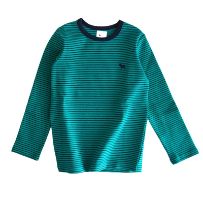 儿童条纹磨毛纯棉厚款长袖打底衫