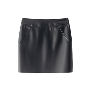 真皮皮裙女2026秋冬新款短裙高腰绵羊皮包臀半身裙短款一步裙包裙
