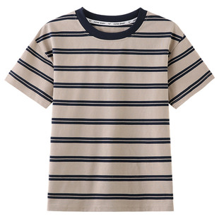 男童短袖t恤夏季2026新款儿童夏装条纹上衣大童体恤时髦男孩衣服