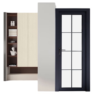 卫生间门厕所门单双包边铝合金浴室双层钢化玻璃门洗手间平开整套