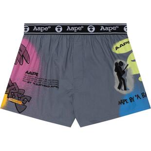 Aape旗舰店猿人串标图案字母印花舒适平脚内裤5244XXL