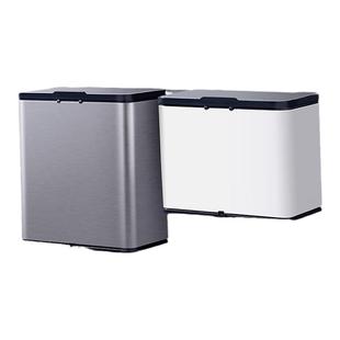 厨房壁挂式垃圾桶手动不锈钢悬挂家用纸篓侧滑创意厨余橱柜门有盖