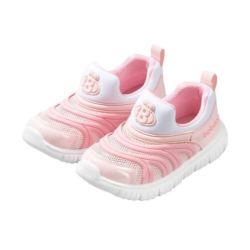 巴布豆童鞋女童凉鞋夏季新款透气网面软底毛毛虫儿童运动鞋宝宝鞋