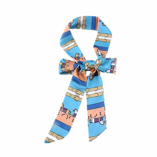 欧美时尚女丝带腰带配裙子雪纺细窄长条小丝巾衬衣装饰领巾韩国