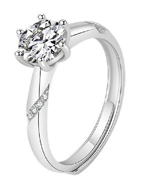 中国黄金一克拉莫桑石戒指