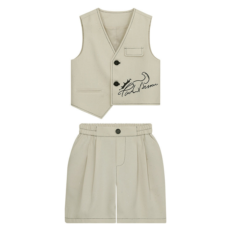 2026夏季男童英伦礼服马甲三件套