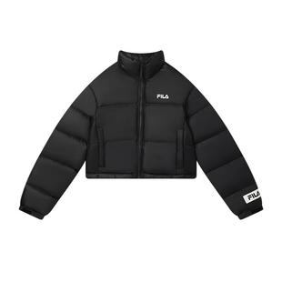 FILA斐乐女士羽绒服短款时尚休闲宽松立领保暖上衣女运动外套棉羽