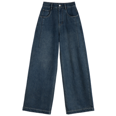 小个子加绒加厚复古显瘦牛仔裤