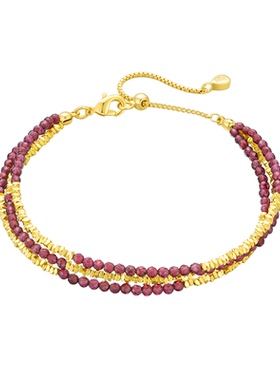 EAUFLORA石榴石碎金手链轻奢精致小众女款2025新款手饰生日礼物