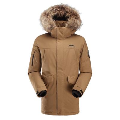 JEEP中长款鹅绒貉子毛领羽绒服