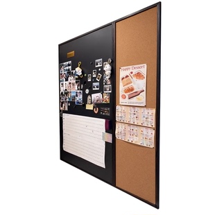 齐富磁吸黑板家用教学定做实木框大画板墙贴磁性照片墙软木板展示板珐琅板平替挂墙式磁力贴家庭用涂鸦板定制