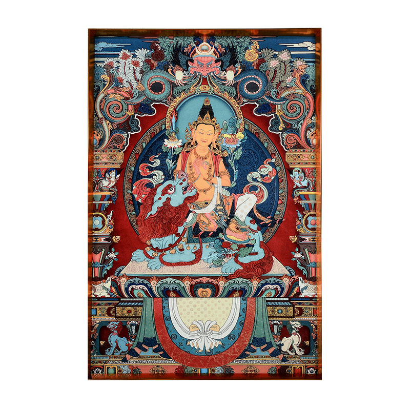 普贤菩萨金属框瓷板画