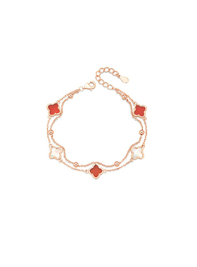 红色四叶草手链轻奢小众精致五花女生日首饰实用高级感情人节礼物