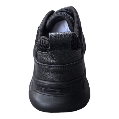 2025新款头层牛皮男鞋休闲系带圆头中跟百搭皮鞋黑色大皮