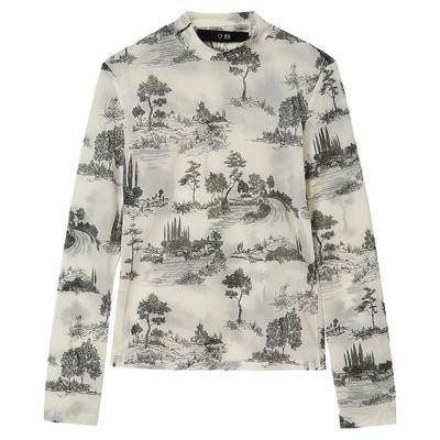 印花长袖上衣高弹打底T恤