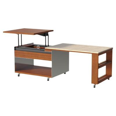 出乎生活可移动小推车实木茶几