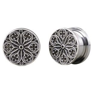 punkyouth哥特玫瑰穹顶耳扩复古雕花设计艺术典雅个性亚文化饰品