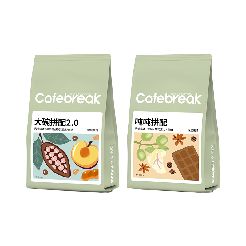 布蕾克吨吨甜黑巧意式咖啡豆