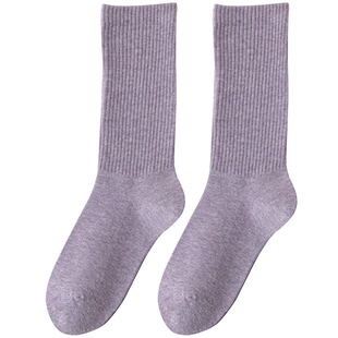 全棉袜子女秋冬季中筒袜优质纯棉防臭7a抗菌厚款保暖女士长袜无骨