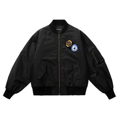 CLIMAX VISION趣味贴贴MA1夹棉飞行夹克中性风短宽保暖棉服外套