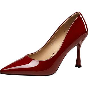 YRC高跟鞋女婚鞋春季新款法式气质单鞋商场同款尖头细跟女鞋