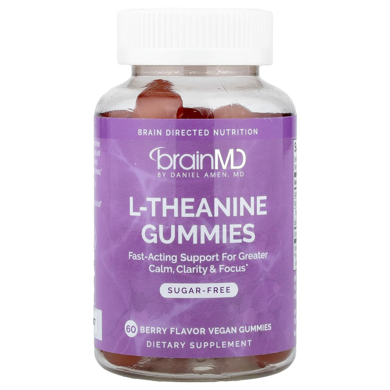 BrainMD,L-茶氨酸软糖,浆果味,60 粒素食软糖(每粒 100 毫克)